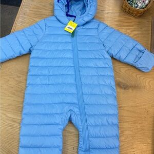 Primary Light Blue Puffer Snowsuit